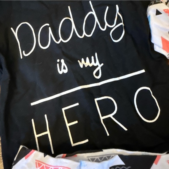 Black and White Baby Outfit Daddy is my Hero with Headband - Picture 3 of 5